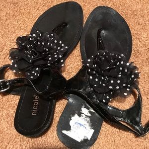 Black Thong Sandals