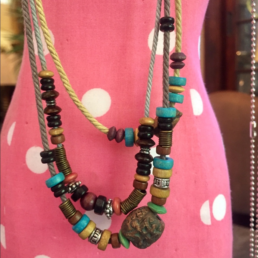 Boho beaded long necklace