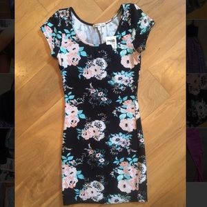 Blue and pink floral dress