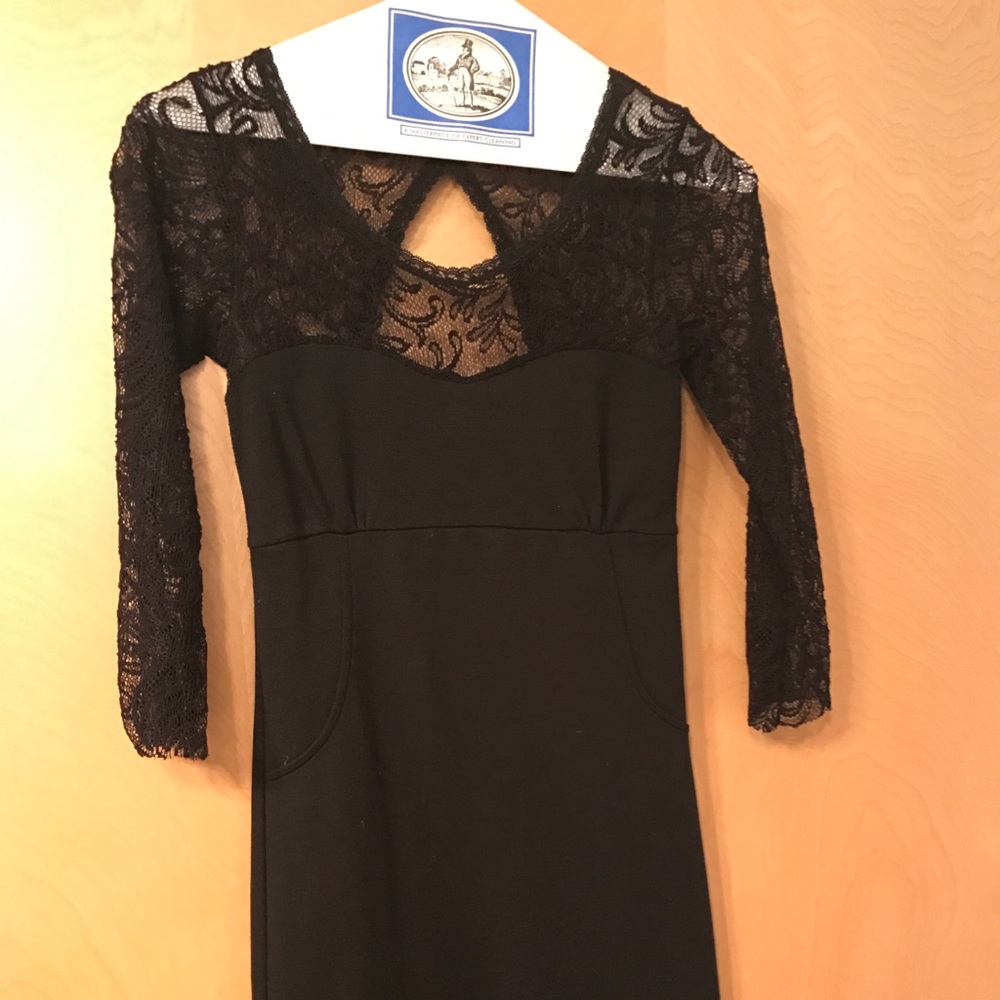 Black and Lace Free People Mini Dress