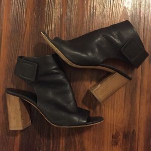 Vince Faye Open-Toe Leather Bootie