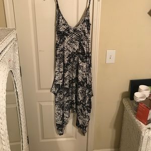 Black and White Cropped Jumpsuit