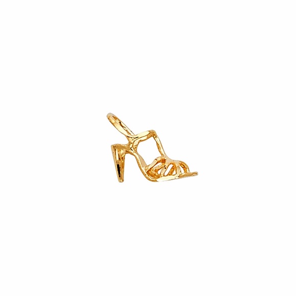 Tiny 14k gold Shoes heels pendant necklace charm - Picture 5 of 12