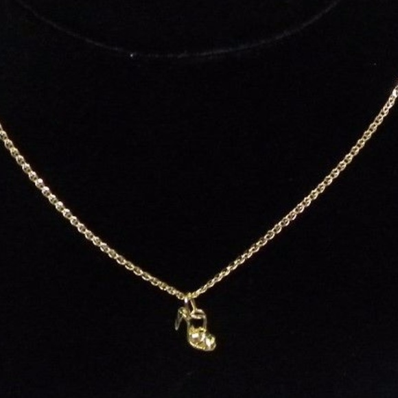 Tiny 14k gold Shoes heels pendant necklace charm - Picture 6 of 12