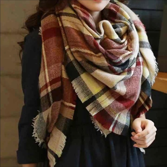 🎁🎁New Plaid Tartan Oversized Blanket Scarf - Picture 2 of 5