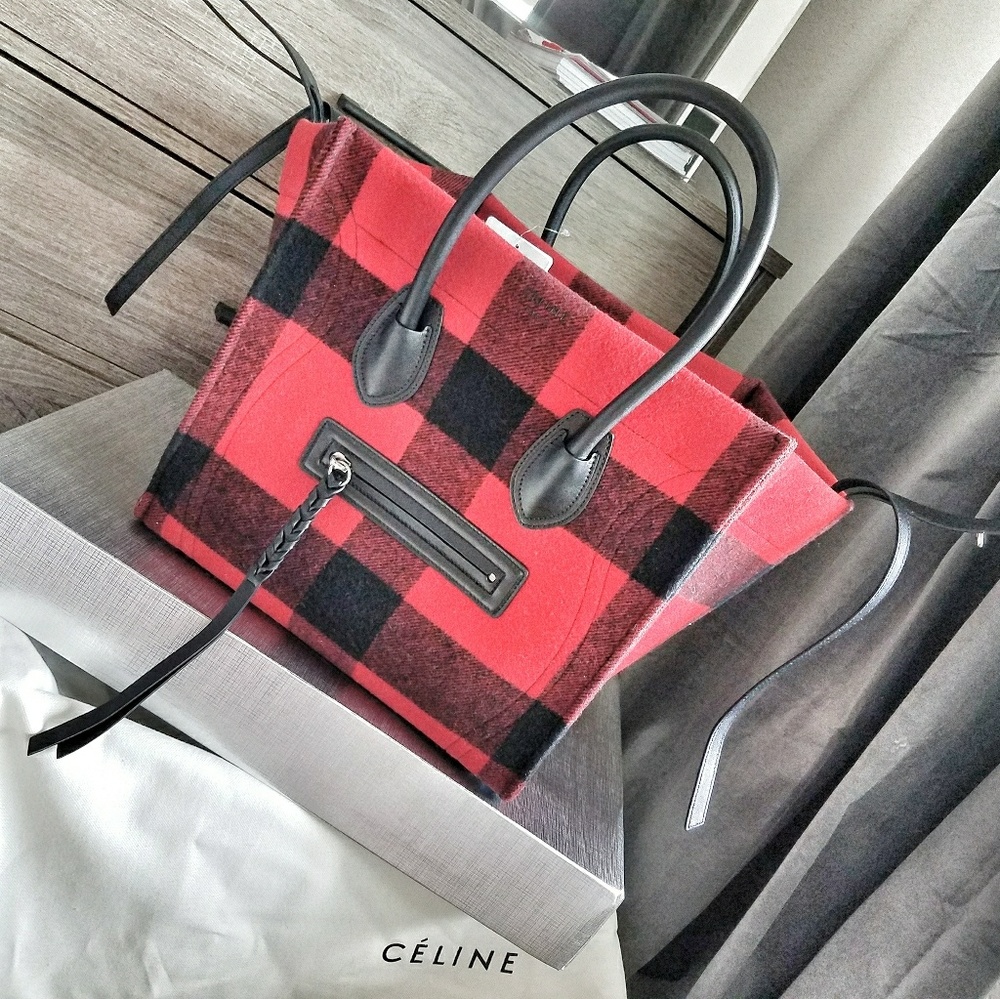 AUTHENTIC Celine tartan wool phantom bag
