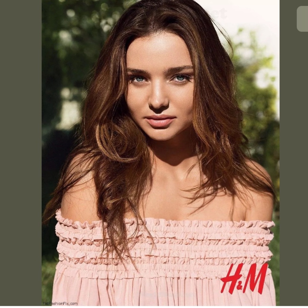H&M Miranda Kerr pink off Shoulder blouse
