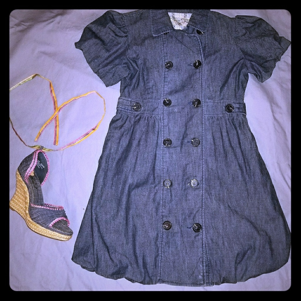Denim button down dress w/ pockets [SZ-Med]