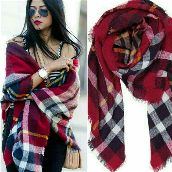 🎁🎁New Plaid Tartan Oversized Blanket Scarf - Picture 2 of 6