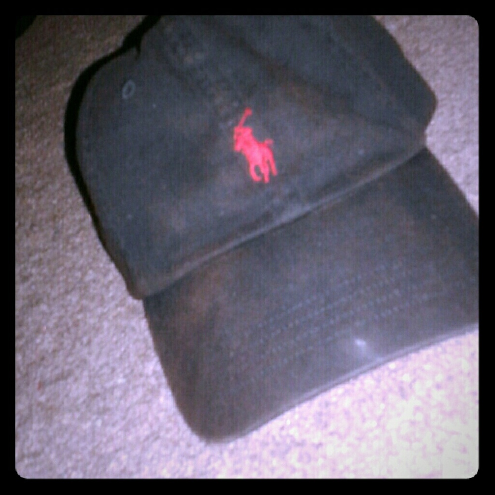 Black polo hat