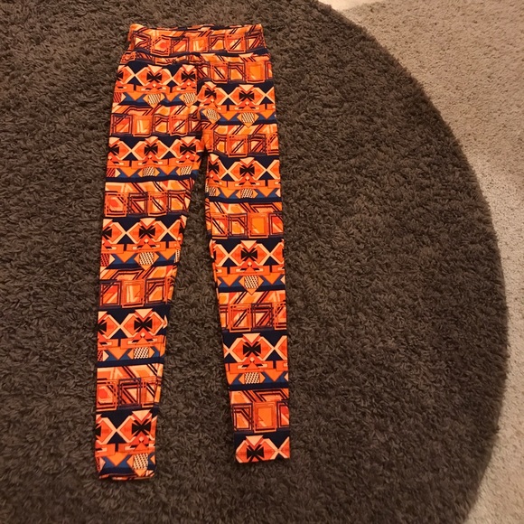 Lularoe orange geometric OS leggings - Picture 6 of 6