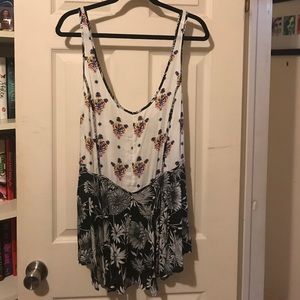Free people low back floral print blouse