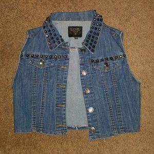 Studded Love Culture blue jean vest!
