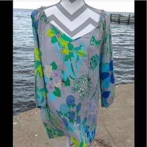 Old Navy Size L Floral Multi Color Top