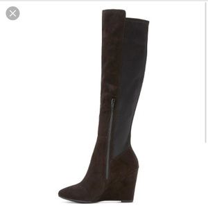 Over the knee wedge boots