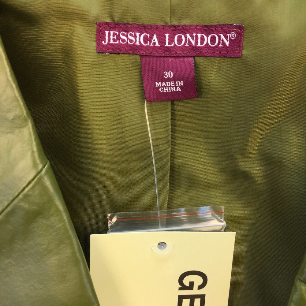 NWT New Jessica London Plus Sz 30 Leather Blazer - Picture 2 of 7