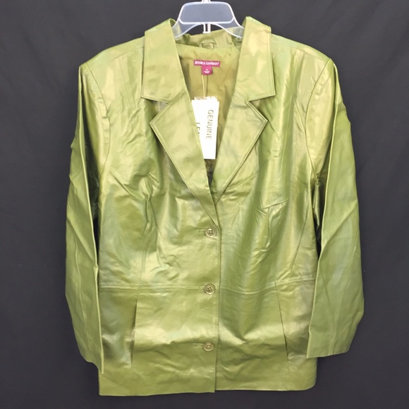 NWT New Jessica London Plus Sz 30 Leather Blazer - Picture 7 of 7