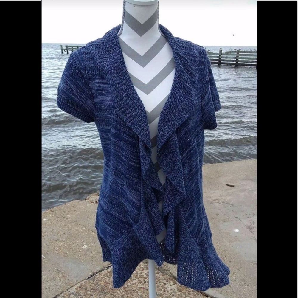 Style & CO Size M Crochet Open Cardigan Woman's
