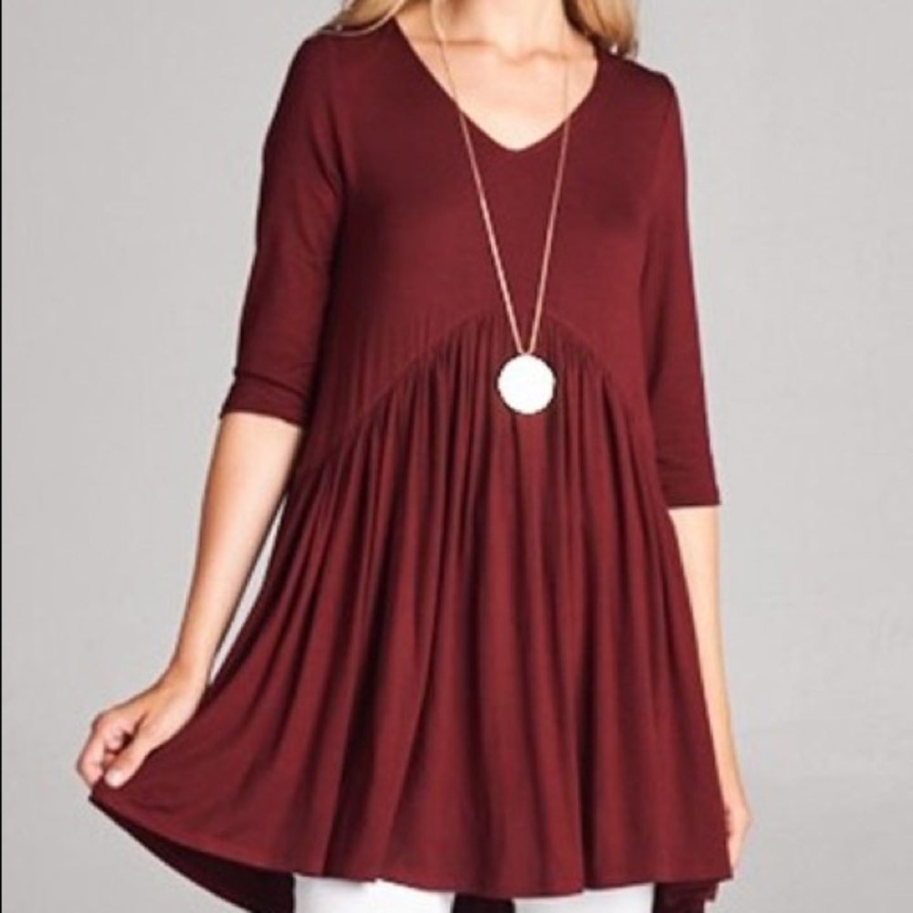 Burgundy Tide Tunic - S, M, L - Picture 3 of 7