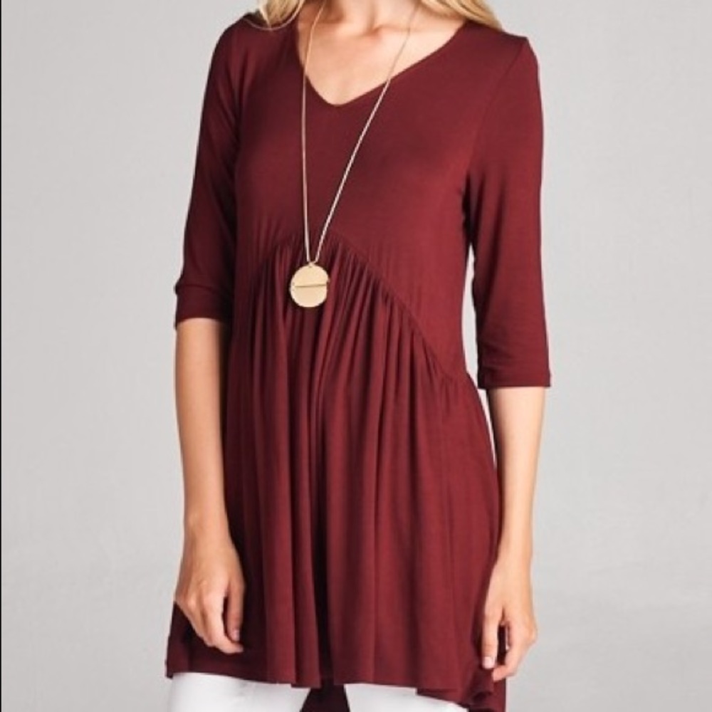 Burgundy Tide Tunic - S, M, L - Picture 2 of 7