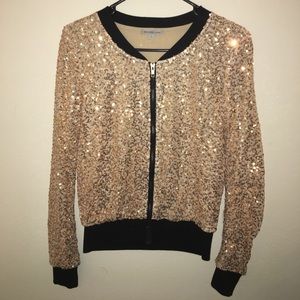 Charlotte Russe Gold and black sequin jacket