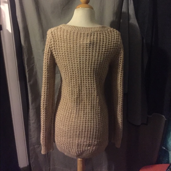 Rue 21 Small Beige Long Sleeve Women's V Neck - Picture 4 of 4