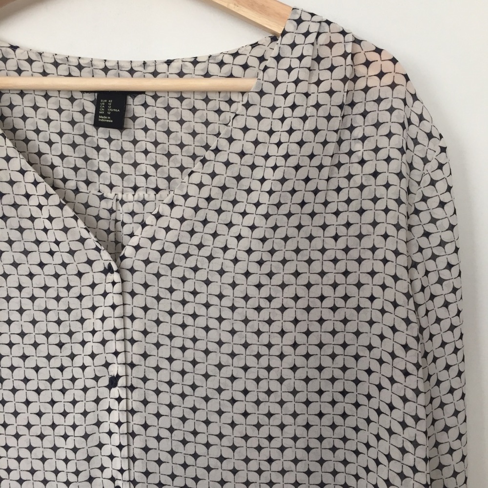 Long sleeve sheer blouse