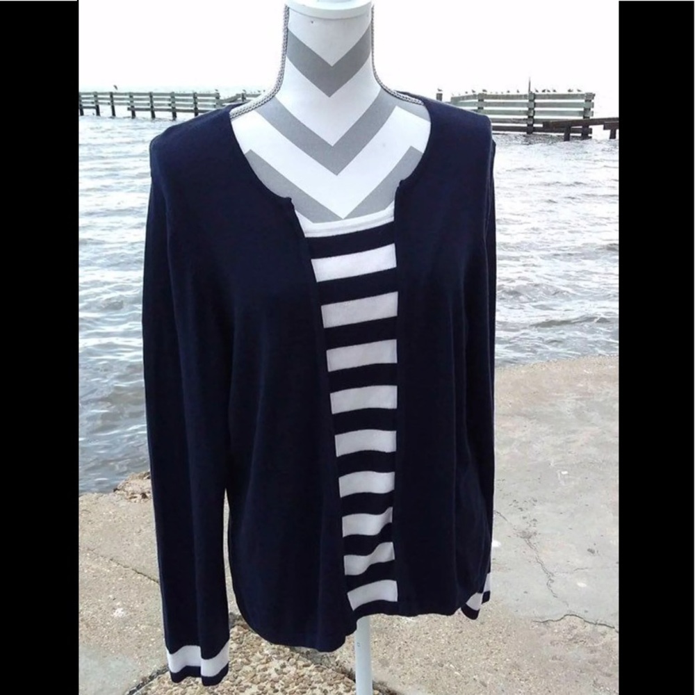 Sag Harbor Size XL Long Sleeve Sweater Cardigan