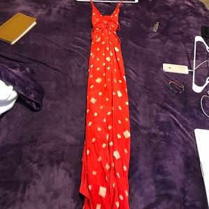 Billabong red polka dot maxi dress