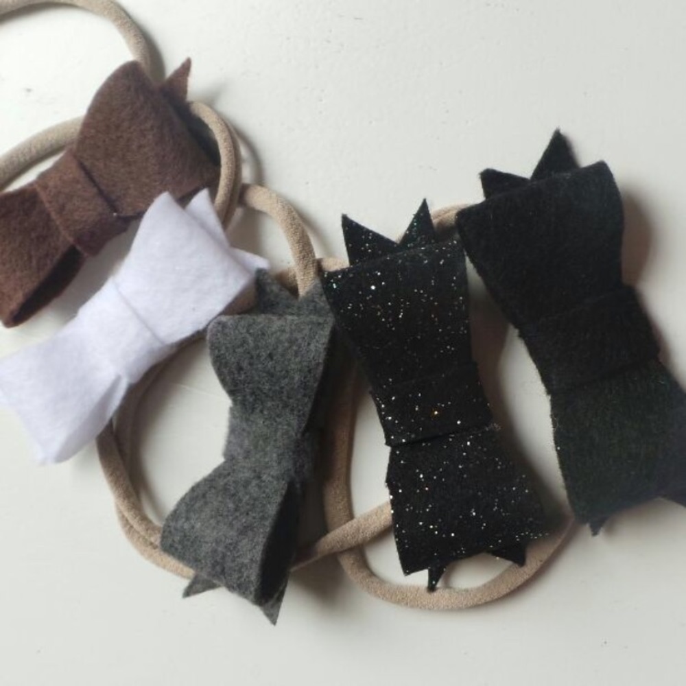 Monochrome Bow Headband Set