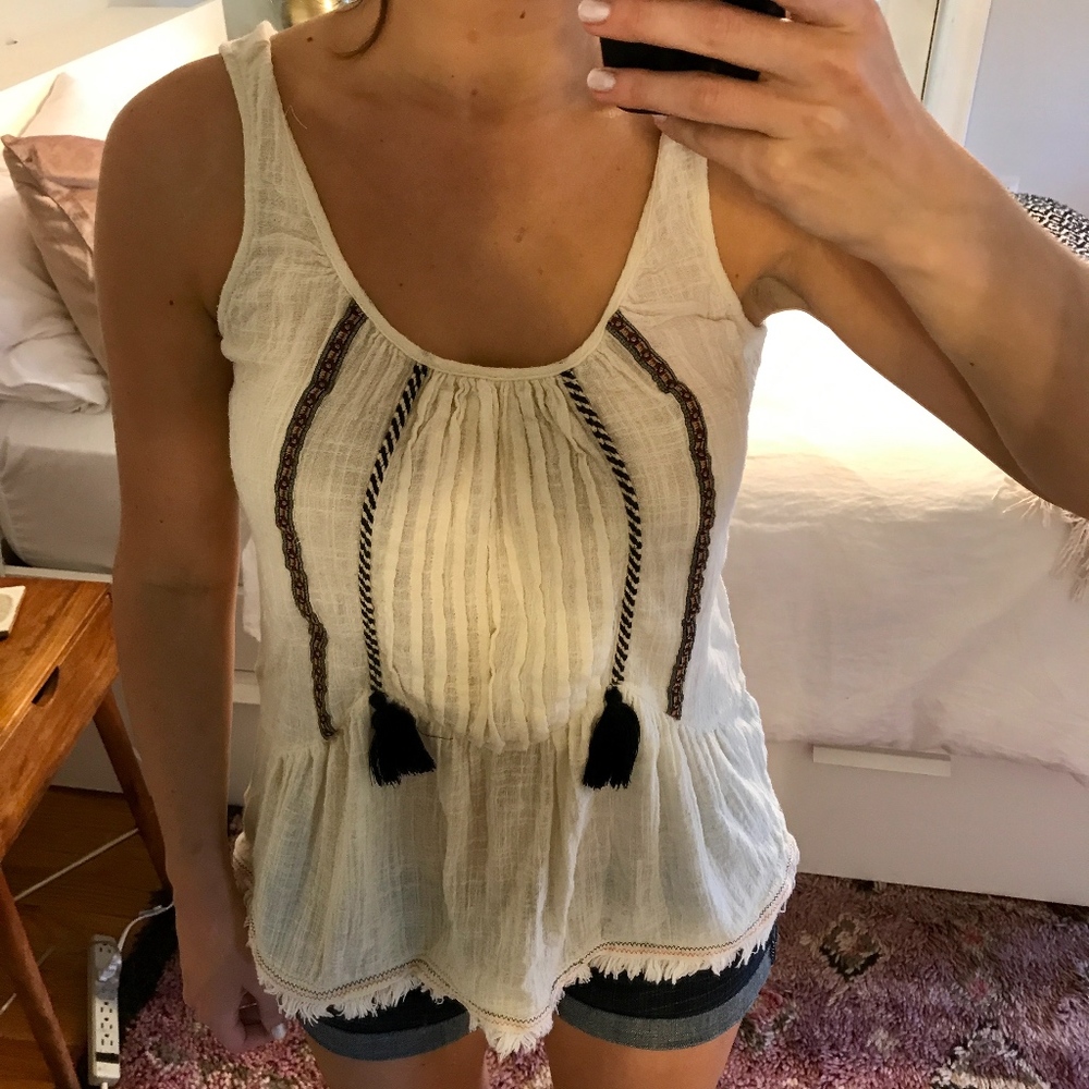 Anthropologie Tasseled Tank