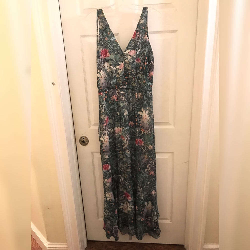 Tropical Print Maxi Dress