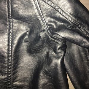 Nollie Jackets & Coats - Zip up faux leather jacket with hoodie Nollie Jackets & Coats - Zip up faux leather jacket with hoodie