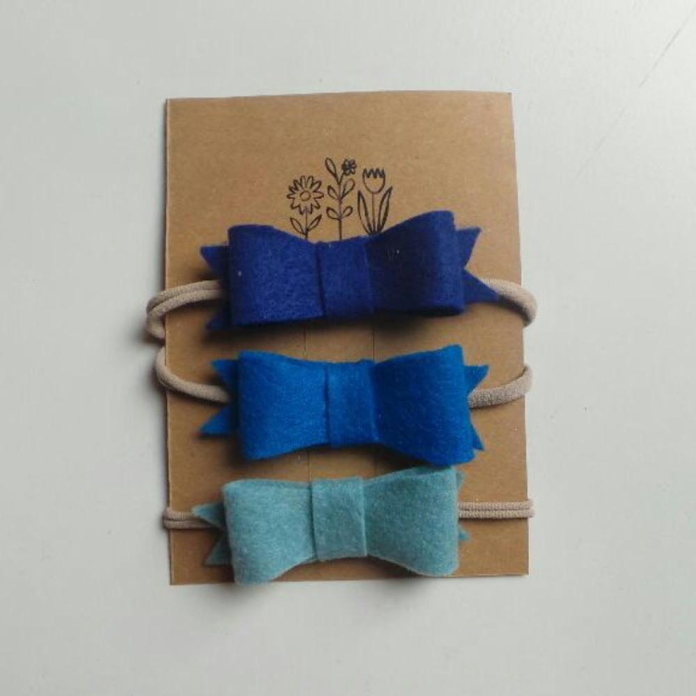 "I've got the Blues" Bow Headband Set