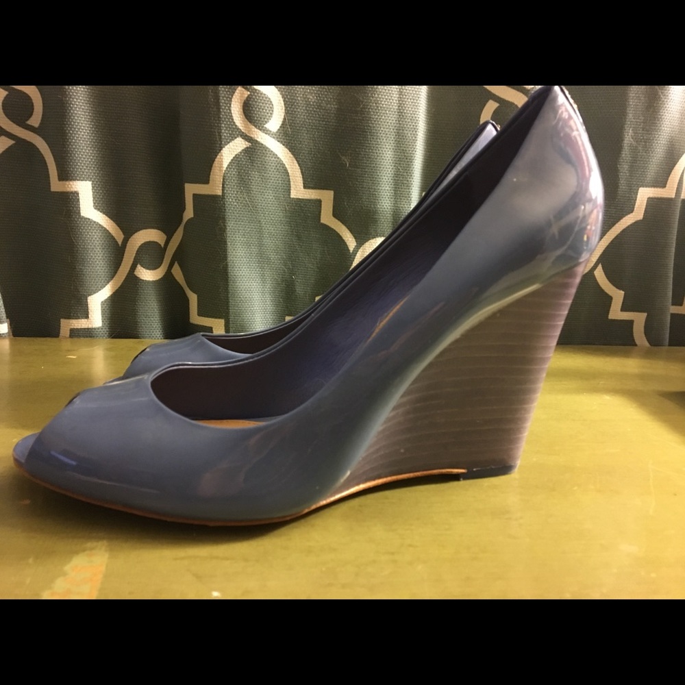 Coach peep toe light blue wedges Size 9B - Picture 2 of 5