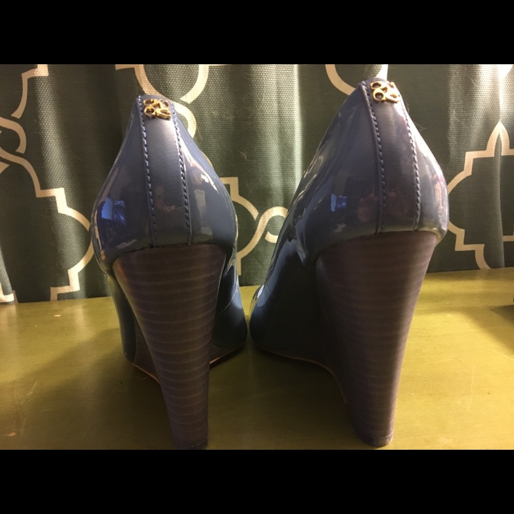 Coach peep toe light blue wedges Size 9B - Picture 3 of 5