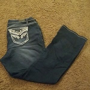 Women's Dark Wash Bootcut Bling Jeans