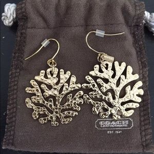 Authentic Coach Coral Disk Earrings