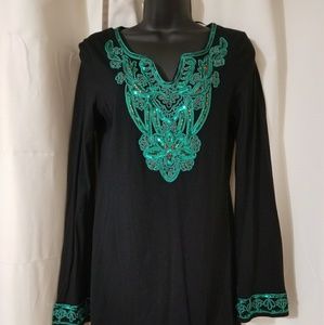 Long sleeve shirt with sequins