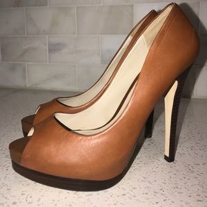 Brown Peep Toe Heels
