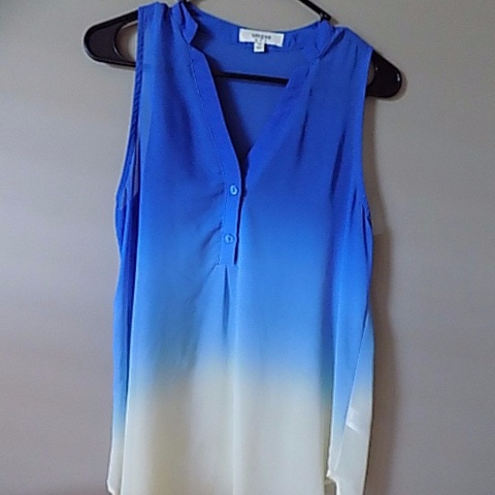 Blue to Cream Ombre Top