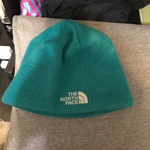 Teal north face beanie
