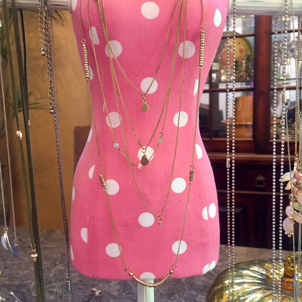 Long boho multi chain delicate necklace - Picture 2 of 4