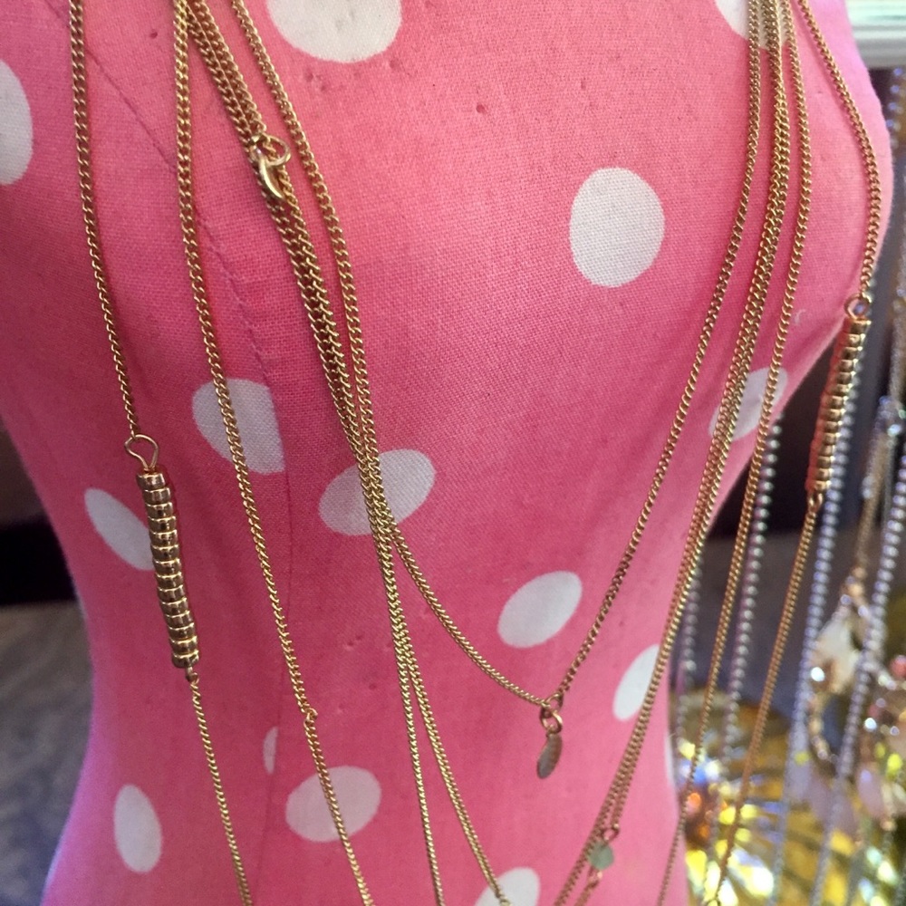 Long boho multi chain delicate necklace - Picture 4 of 4