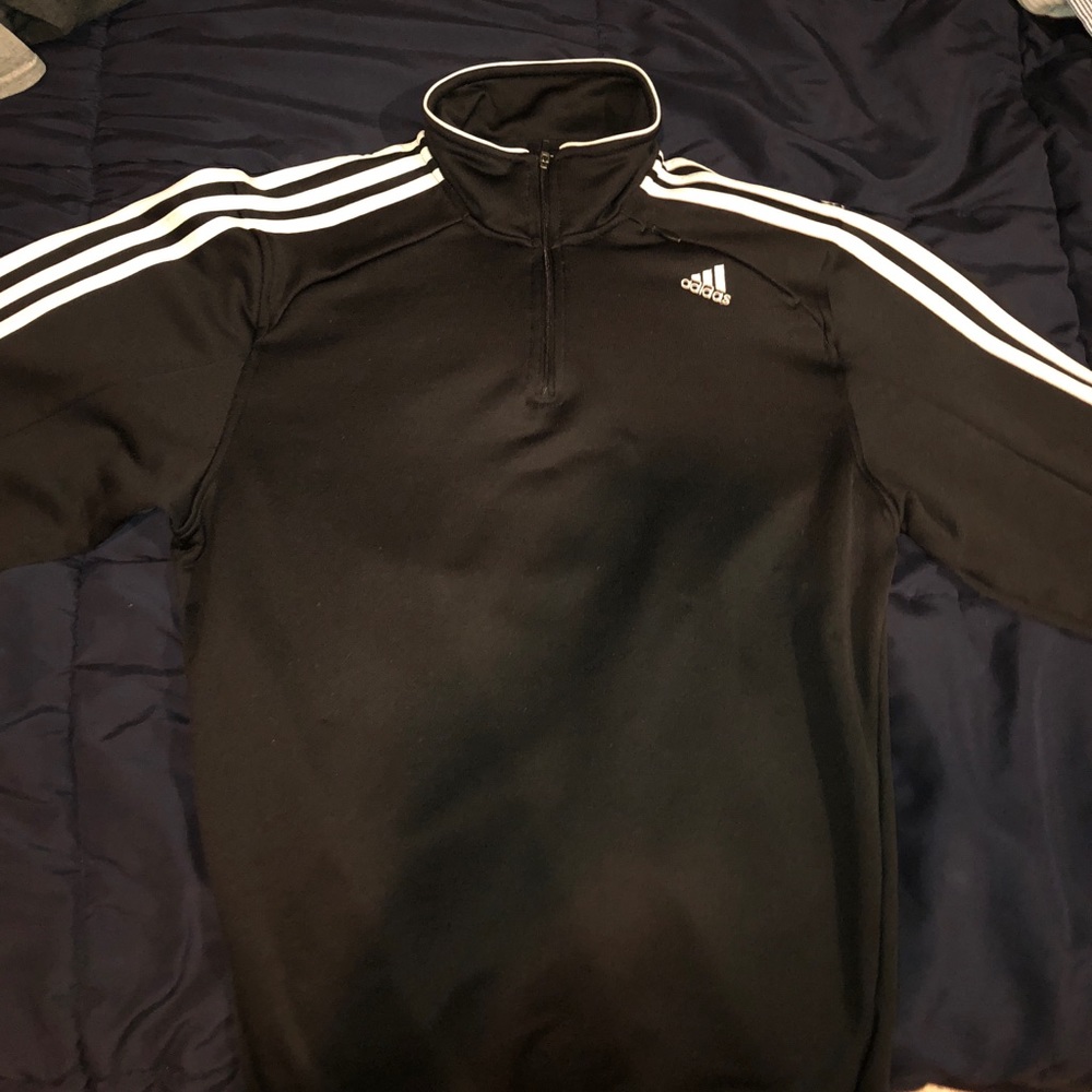 Black 3 Stripe Adidas 3/4 Zip