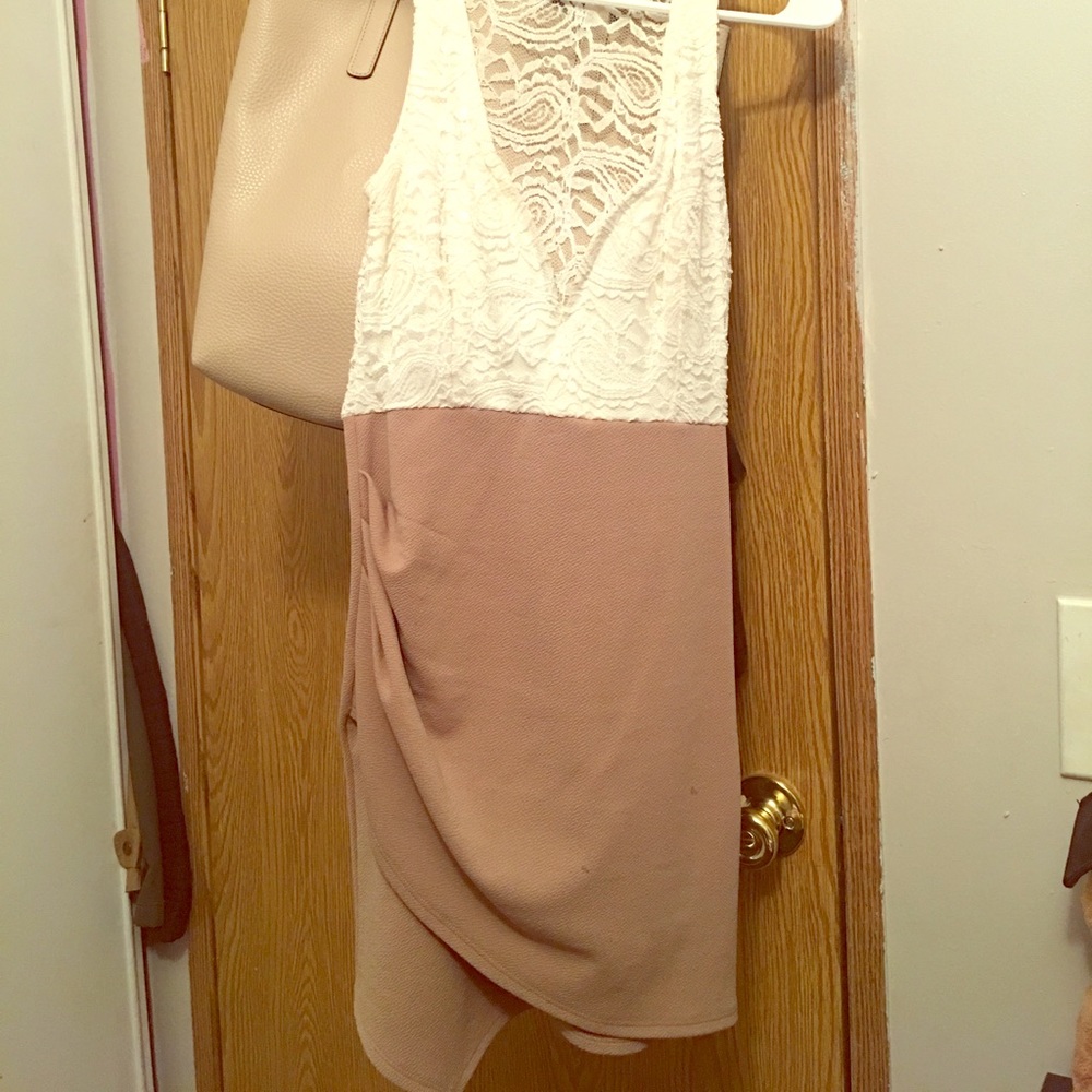 Brown lace top dress