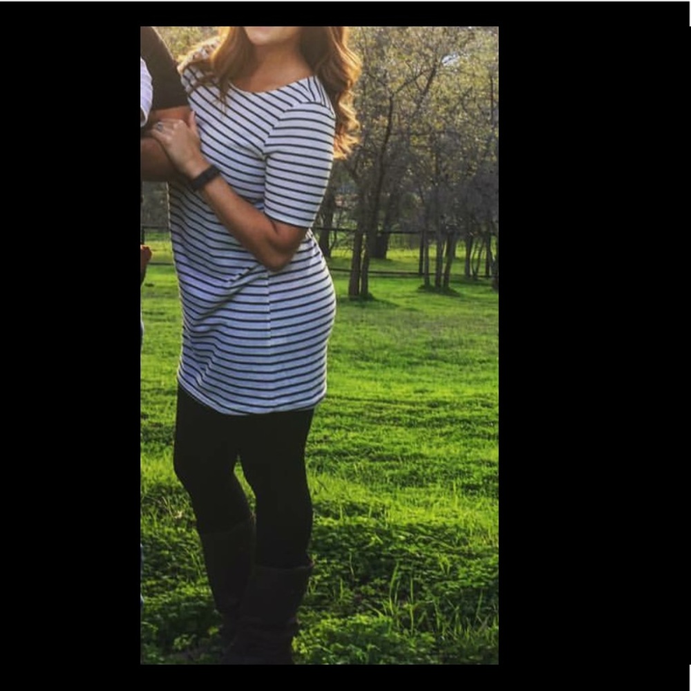 Black and White stripe Lumiere dress L
