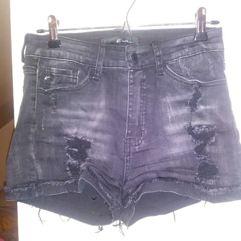 Black distressed and nice stretch shorts