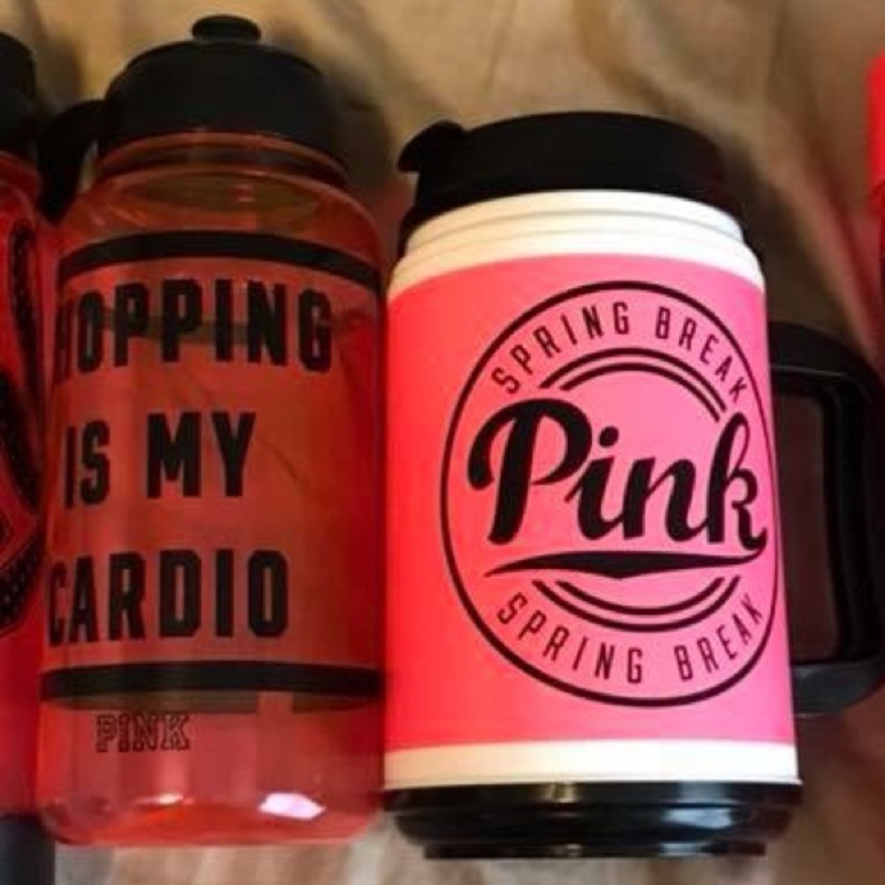 VS PINK water bottles