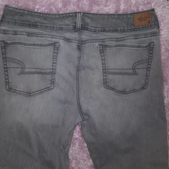 American Eagle Outfitters Denim - Gray Distress SKINNY AMERICAN EAGLE JEAN
